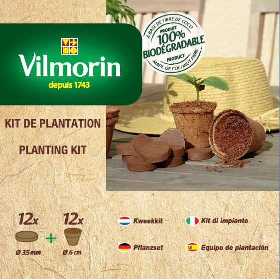 Accessoires pour semer - Kit de Plantation - 12 godets et 12 pastilles - PACKAGING_RECTO
